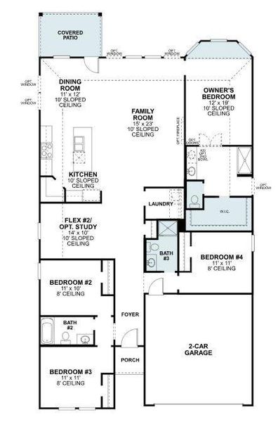 2D floor plan layout of this home in Hunters Ridge, Crowley, TX (Image 3). 2D floor plan layout of this home in Hunters Ridge, Crowley, TX (Image 3).