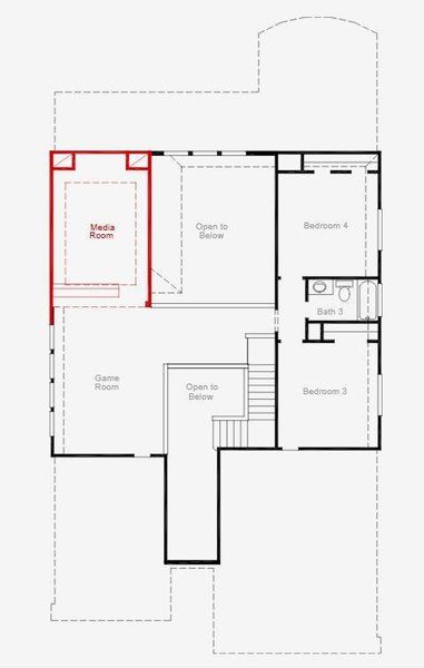2D floor plan layout of this home in Legacy, League City, TX (Image 3).