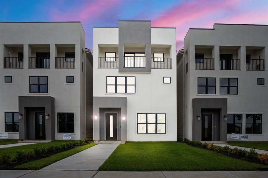 Front exterior of a new home in , Houston, TX, highlighting curb appeal (Image 1). Front exterior of a new home in , Houston, TX, highlighting curb appeal (Image 1).