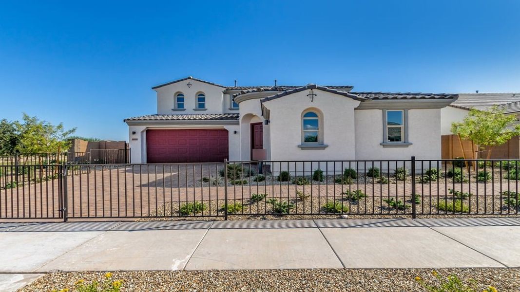 Representative exterior photo of a completed home built from the 45RM5 by Taylor Morrison in Almeria at Rancho Mercado, Surprise, AZ (Image 20).