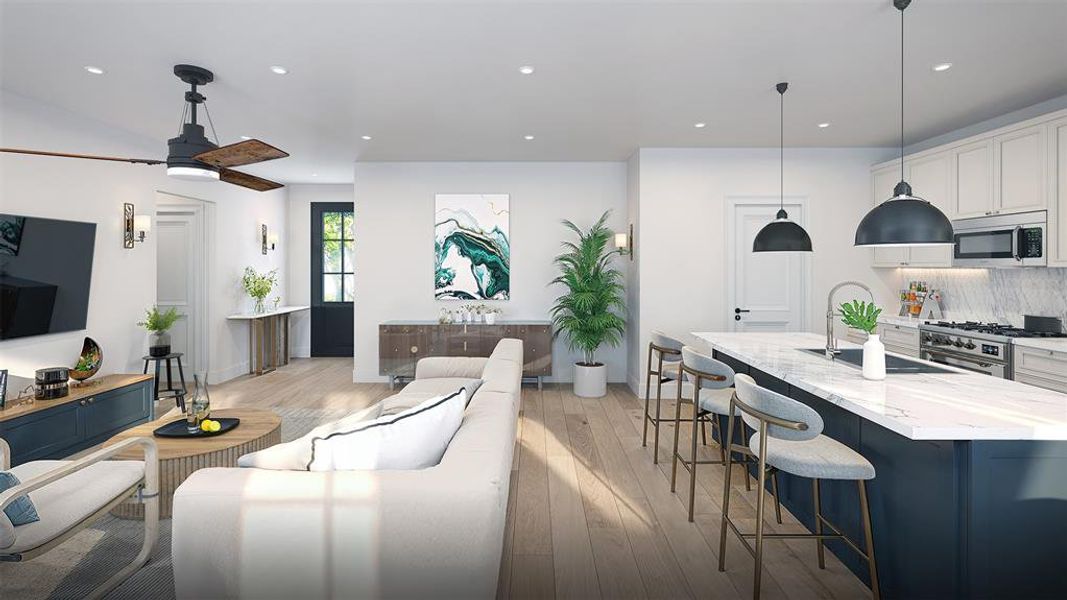 Furnished interior view inside a new home in , Early (Image 4). Furnished interior view inside a new home in , Early (Image 4).