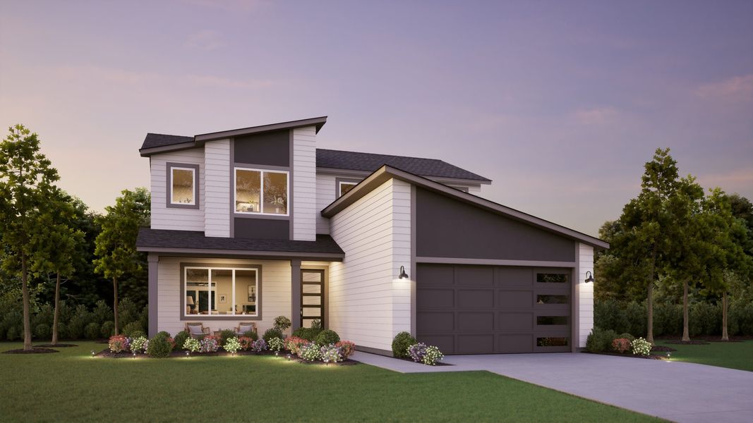 Representative exterior photo of a completed home built from the Thielsen by MonteVista Homes in Feather Ridge, Redmond, OR (Image 7).