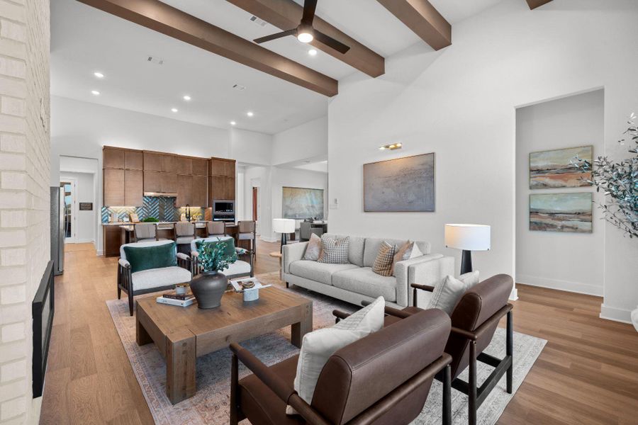 Furnished interior view inside a new home in Parmer Ranch, Georgetown (Image 5). Furnished interior view inside a new home in Parmer Ranch, Georgetown (Image 5).