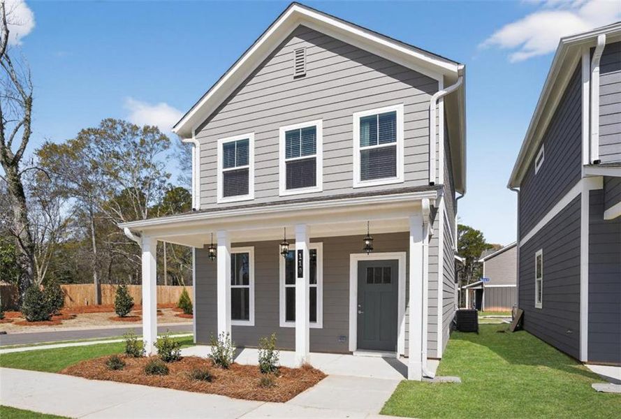 Front exterior of a new home in , Fayetteville, GA, highlighting curb appeal (Image 19).