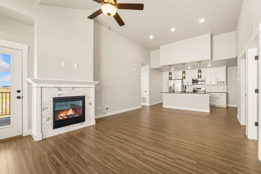 Representative unfurnished interior of a home built from the The Oxford by Landmark Homes in The Lakes at Centerra, Loveland (Image 11). Representative unfurnished interior of a home built from the The Oxford by Landmark Homes in The Lakes at Centerra, Loveland (Image 11).