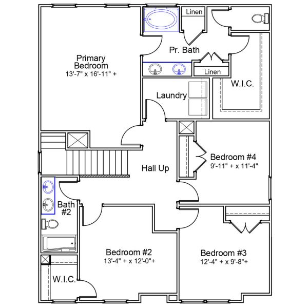 2D floor plan layout of this home in Killians Crossing, Blythewood, SC (Image 3).