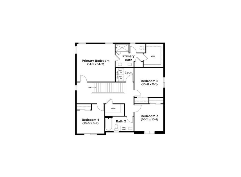 2D floor plan layout for the Sonata by DRB Homes in Bloom, Fort Collins, CO (Image 5).
