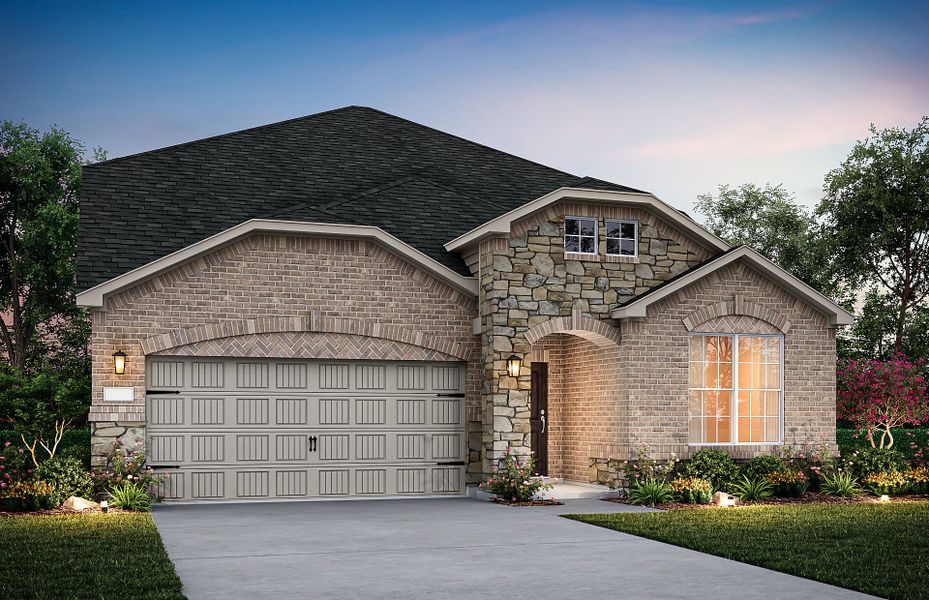 The Keller, a two-story home with 2-car garage, shown with Home Exterior 34