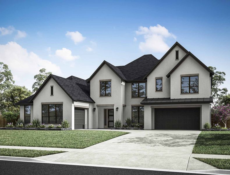 Representative exterior photo of a completed home built from the Milan by Tri Pointe Homes in Woodson’s Reserve 80′, Spring, TX (Image 23).