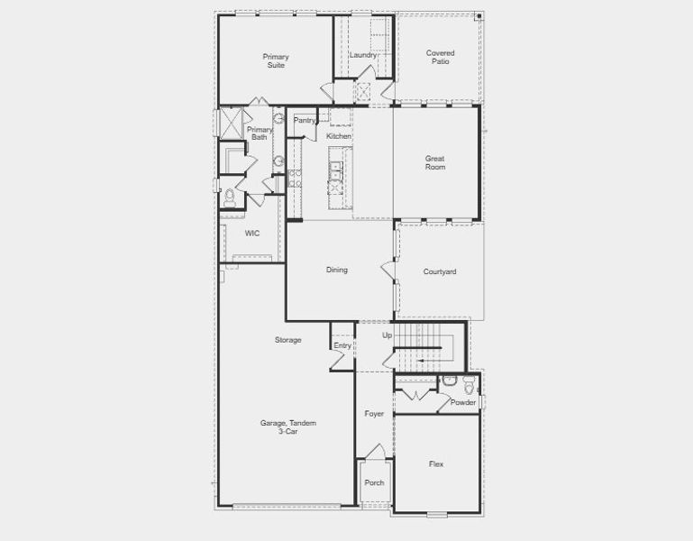 2D floor plan layout for the Cabernet by Taylor Morrison in Ryehill, Rosenberg, TX (Image 5).