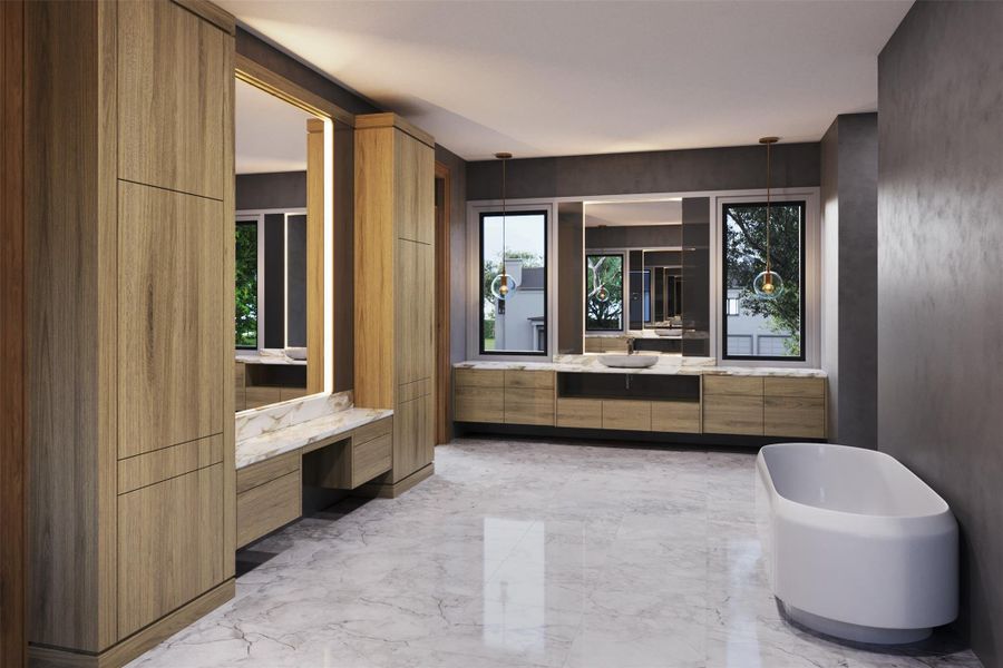 Primary bath rendering Primary bath rendering