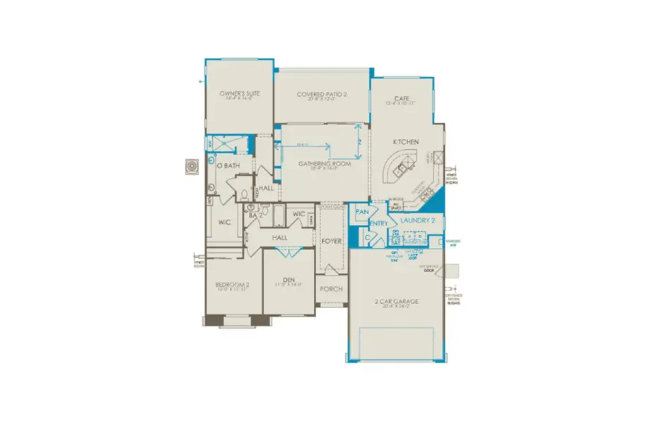 2D floor plan layout of this home in Del Webb at Rocking K, Tucson, AZ (Image 3). 2D floor plan layout of this home in Del Webb at Rocking K, Tucson, AZ (Image 3).