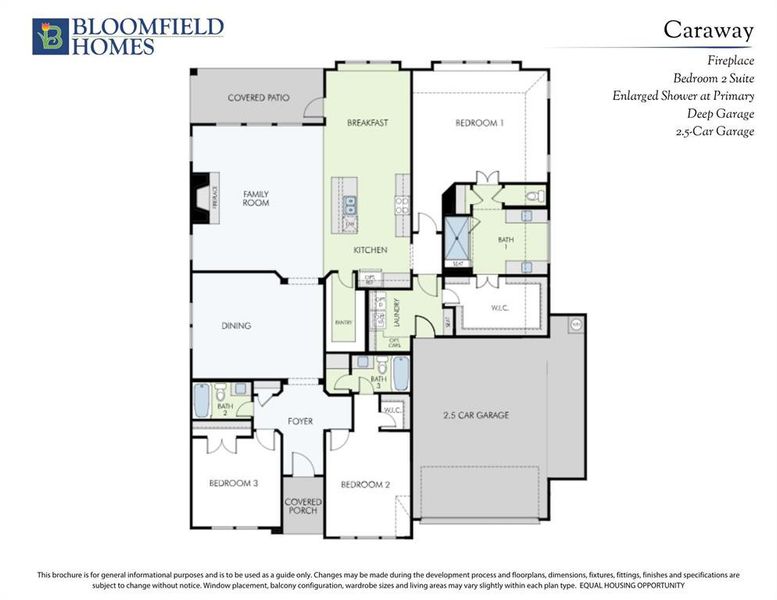 2D floor plan layout of this home in Timberbrook 3B-4A, Justin, TX (Image 3).