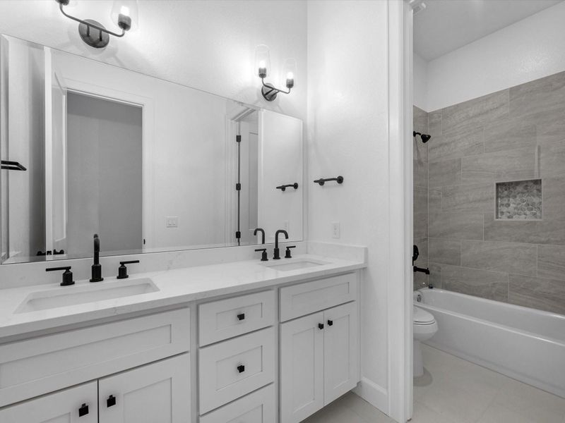 Guest bathroom w/ dual vanity Guest bathroom w/ dual vanity