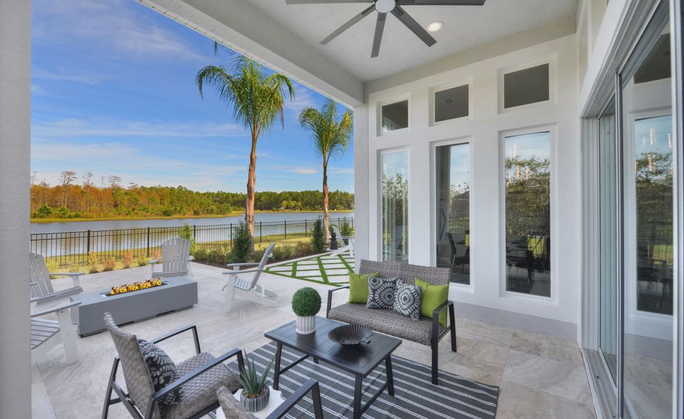Exterior details and patio area of a home in Mosaic, Daytona Beach (Image 2). Exterior details and patio area of a home in Mosaic, Daytona Beach (Image 2).