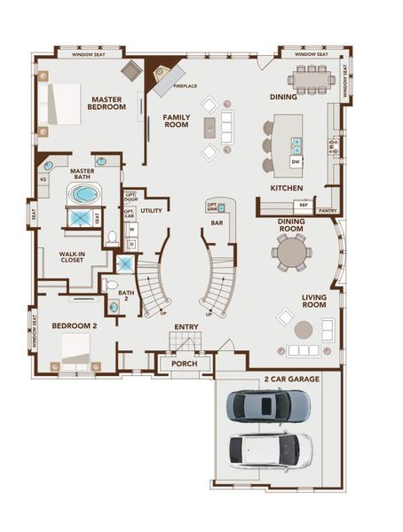 2D floor plan layout for the Downton Abbey by Grand Homes in Providence Cove, McKinney, TX (Image 4). 2D floor plan layout for the Downton Abbey by Grand Homes in Providence Cove, McKinney, TX (Image 4).