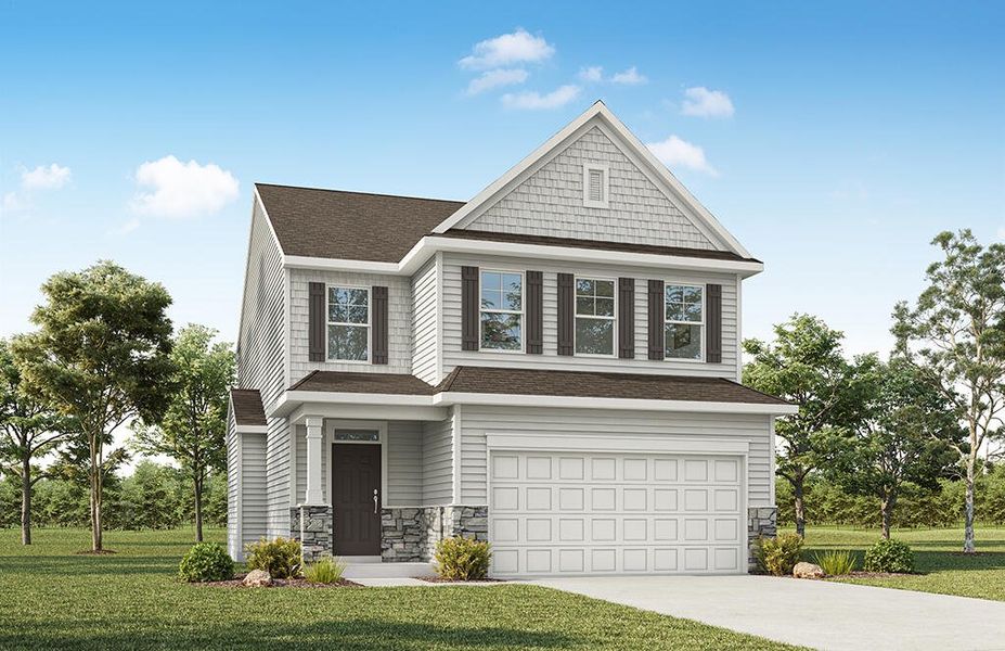 Representative exterior photo of a completed home built from the Edinburg by Eastwood Homes in Ashton Lakes, Lexington, SC (Image 7).