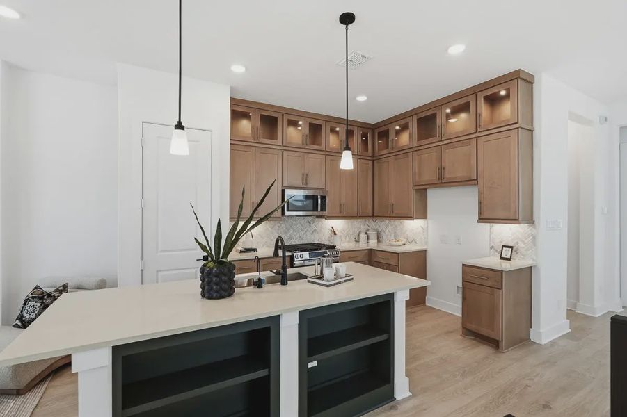 Furnished interior view inside a new home in Centero at Stone Oak, San Antonio (Image 11).