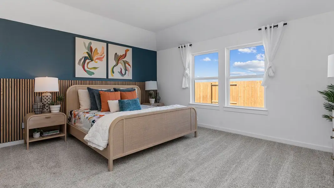 Furnished interior view inside a new home in Caldwell Crossing, Iowa Colony (Image 10).