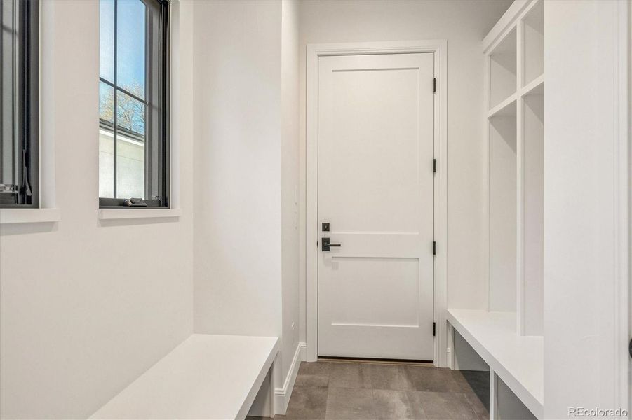 Mud Room with Cubbies off Garage Mud Room with Cubbies off Garage