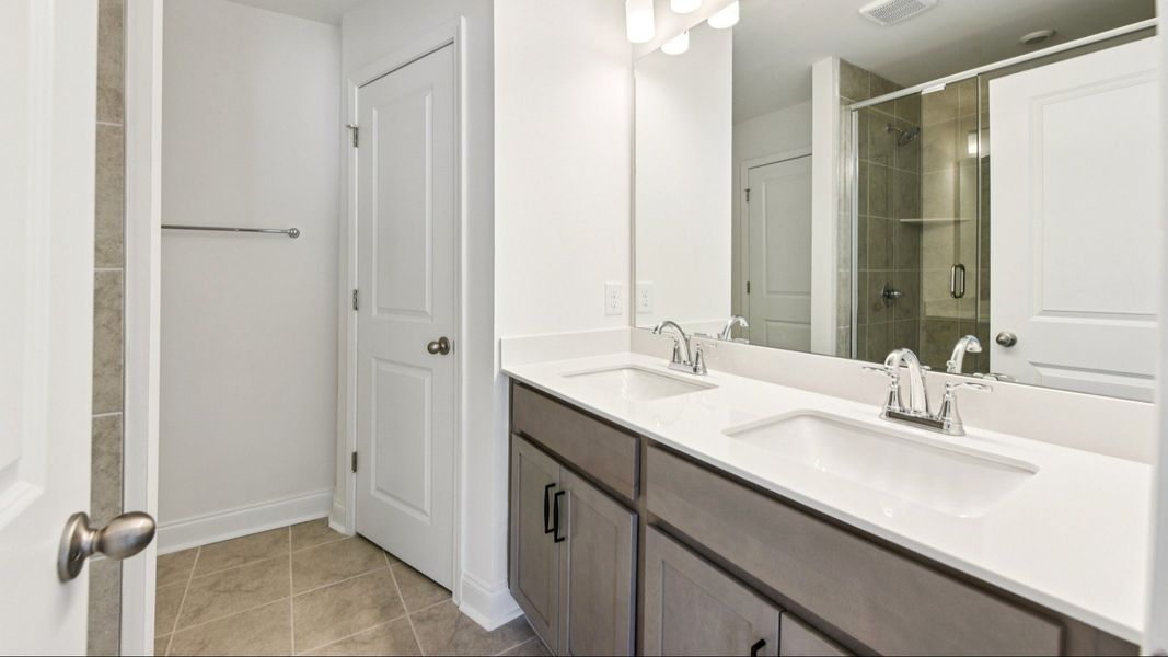 The Rochester Plan by DRB homes in Greenway Overlook, Charlotte NC - Primary Bathroom