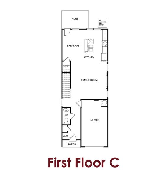 2D floor plan layout for the Bradley by Chafin Communities in The Grove at Mundy Mill, Gainesville, GA (Image 5).