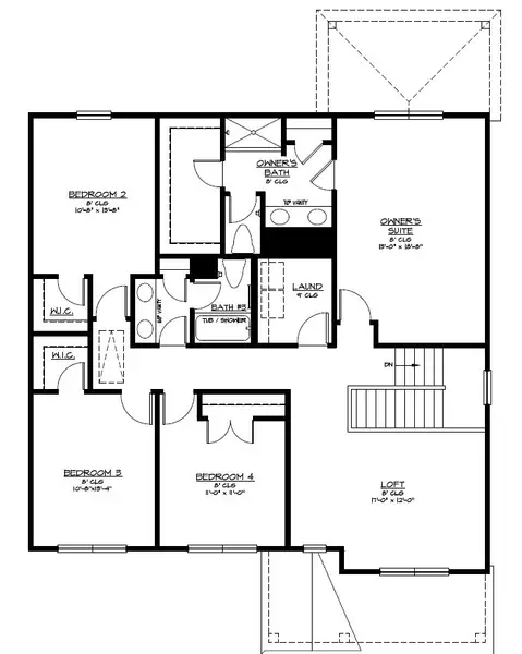 2D floor plan layout for the The Magnolia by Smith Family Homes in Lakeview Pines, Statesboro, GA (Image 4).