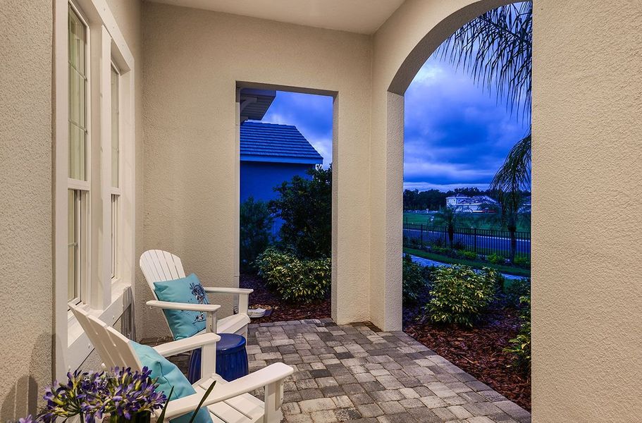 Representative exterior details of a home built from the Kiawah 2 by Neal Communities in Boca Royale Golf & Country Club at Wellen Park, Englewood (Image 3).