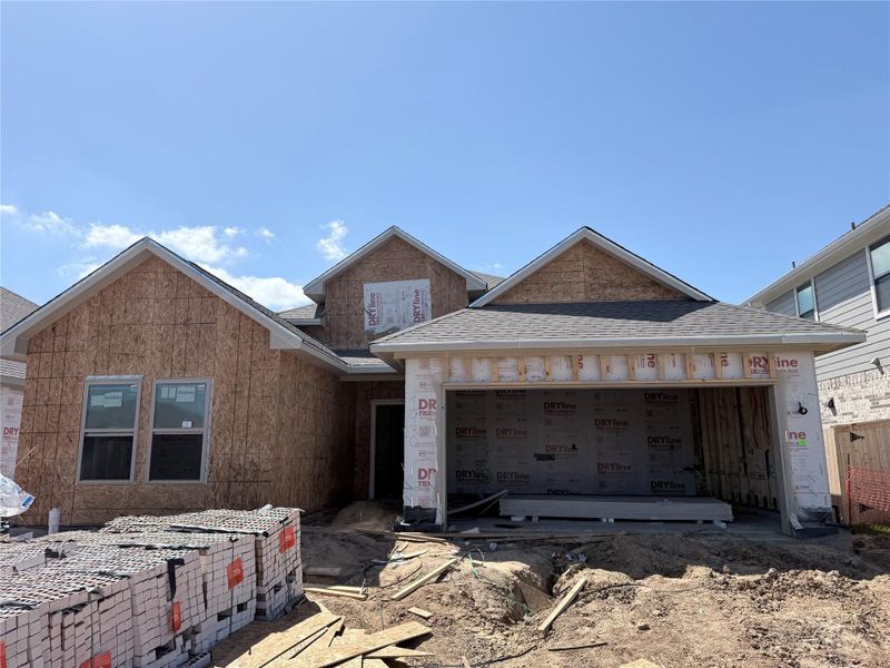 In-progress construction of a new home in Windrose Green, Angleton, TX (Image 5). In-progress construction of a new home in Windrose Green, Angleton, TX (Image 5).