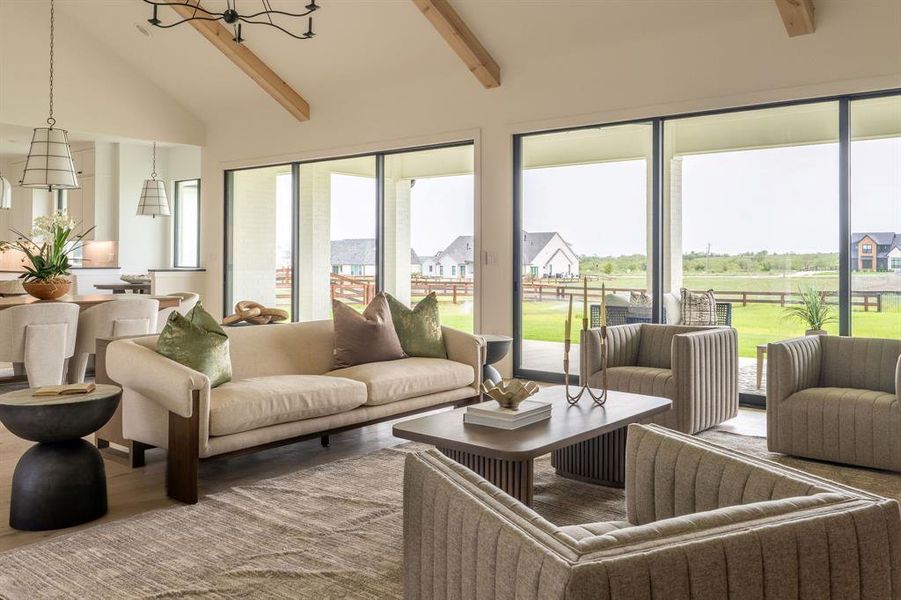 Sunroom with a residential view Sunroom with a residential view