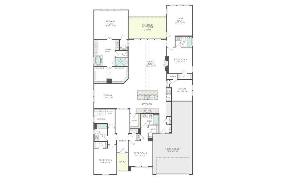 2D floor plan layout for the Brentwood by Tri Pointe Homes in Azalea Trails, Cypress, TX (Image 4). 2D floor plan layout for the Brentwood by Tri Pointe Homes in Azalea Trails, Cypress, TX (Image 4).