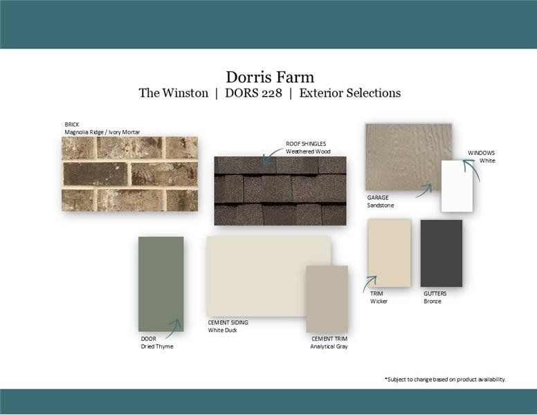 Sample of building materials used in homes in Dorris Farm at Willow Springs, White House (Image 39).