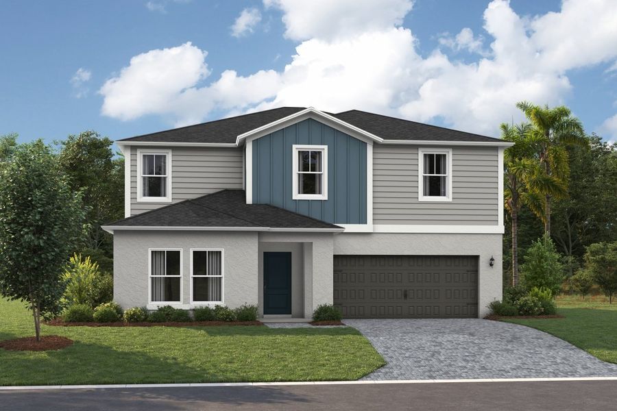 Front exterior of a new home in Pasadena Ridge, Pasadena Hills, FL, highlighting curb appeal (Image 2).