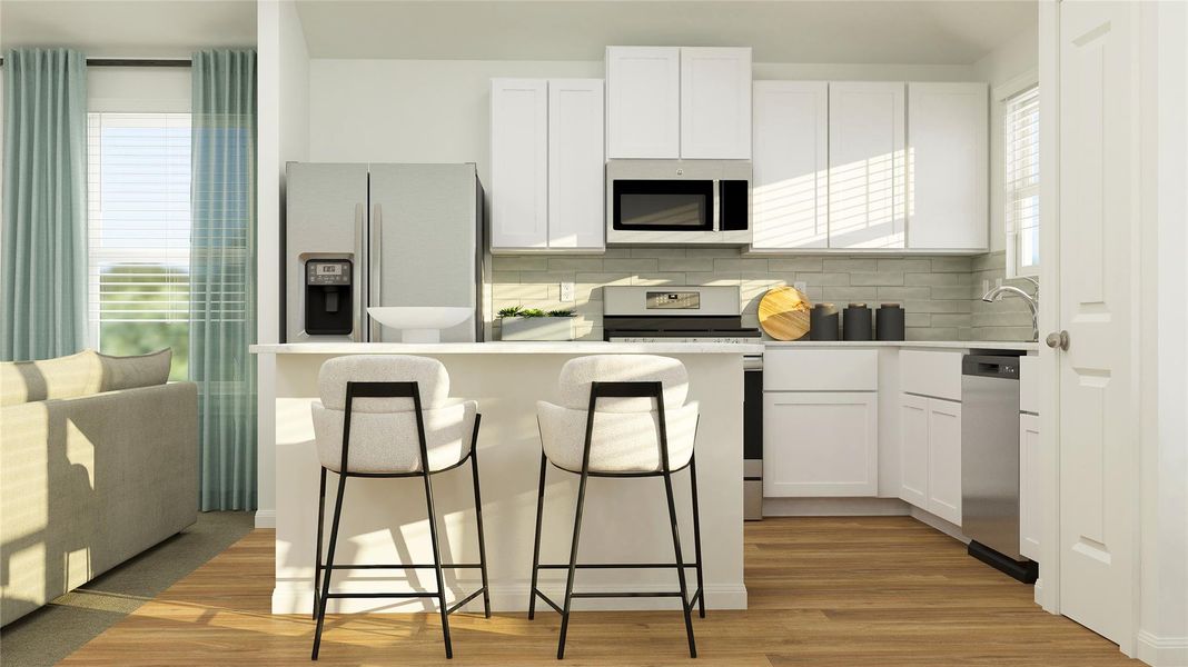 Furnished interior view inside a new home in Meadowlark Preserve: Claremont Collection, Pflugerville (Image 14). Furnished interior view inside a new home in Meadowlark Preserve: Claremont Collection, Pflugerville (Image 14).