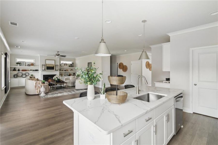 Furnished interior view inside a new home in , Flowery Branch (Image 15).