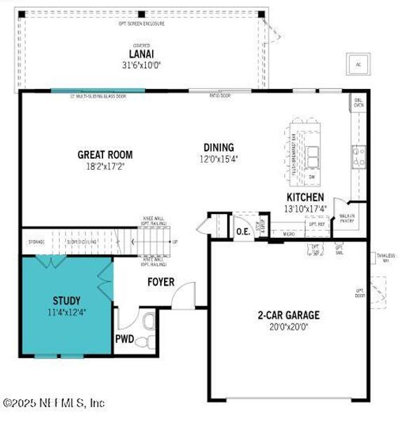 2D floor plan layout of this home in RiverTown - Cove, St. Johns, FL (Image 3). 2D floor plan layout of this home in RiverTown - Cove, St. Johns, FL (Image 3).