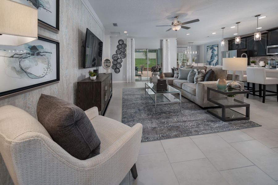 Family Room - Wellington at Brack Ranch in St. Cloud, FL by Landsea Homes