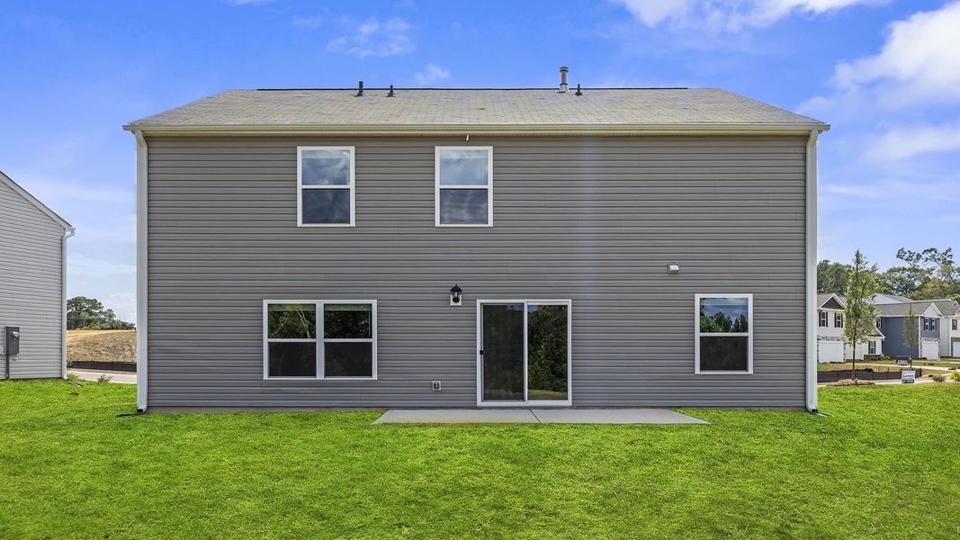 Exterior details and patio area of a home in Treemont Commons, Wellford (Image 2).
