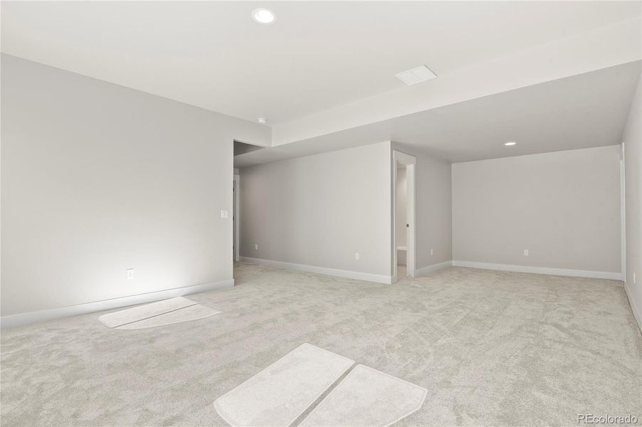 Finished basement expands the home with a large family room