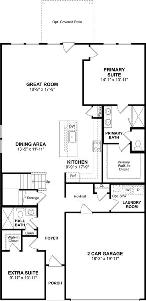 2D floor plan layout for the Tigris II by K. Hovnanian® Homes in Aspire at River Ranch Trails, Dayton, TX (Image 3). 2D floor plan layout for the Tigris II by K. Hovnanian® Homes in Aspire at River Ranch Trails, Dayton, TX (Image 3).