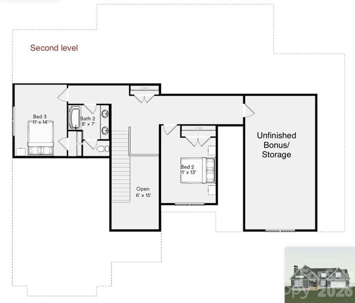 2D floor plan layout of this home in , Asheville, NC (Image 3).
