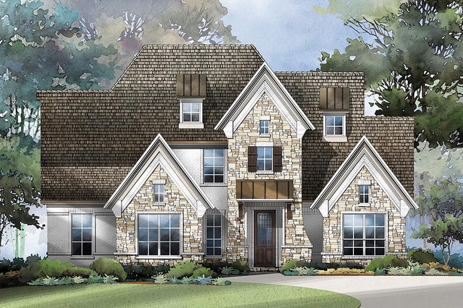 Representative exterior photo of a completed home built from the Grand Whitehall by Grand Homes in Grand Oaks, Celina, TX (Image 21).