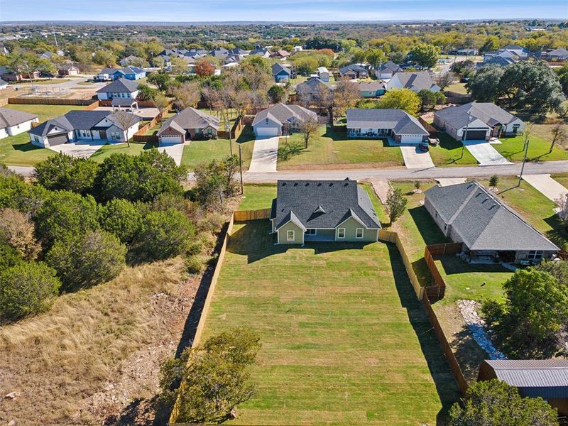 Birds eye view of property