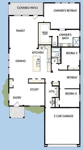 2D floor plan layout for the The Marsanne by David Weekley Homes in Tavolo at Soleo, San Tan Valley, AZ (Image 3). 2D floor plan layout for the The Marsanne by David Weekley Homes in Tavolo at Soleo, San Tan Valley, AZ (Image 3).