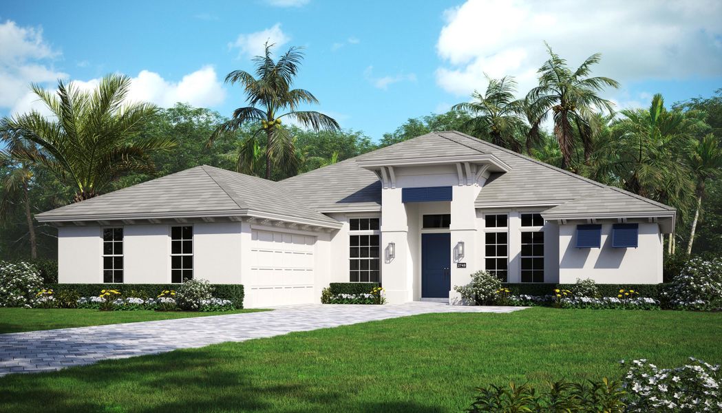 2D floor plan layout for the Willow Signature by GHO Homes in Belterra, Port St. Lucie, FL (Image 69).