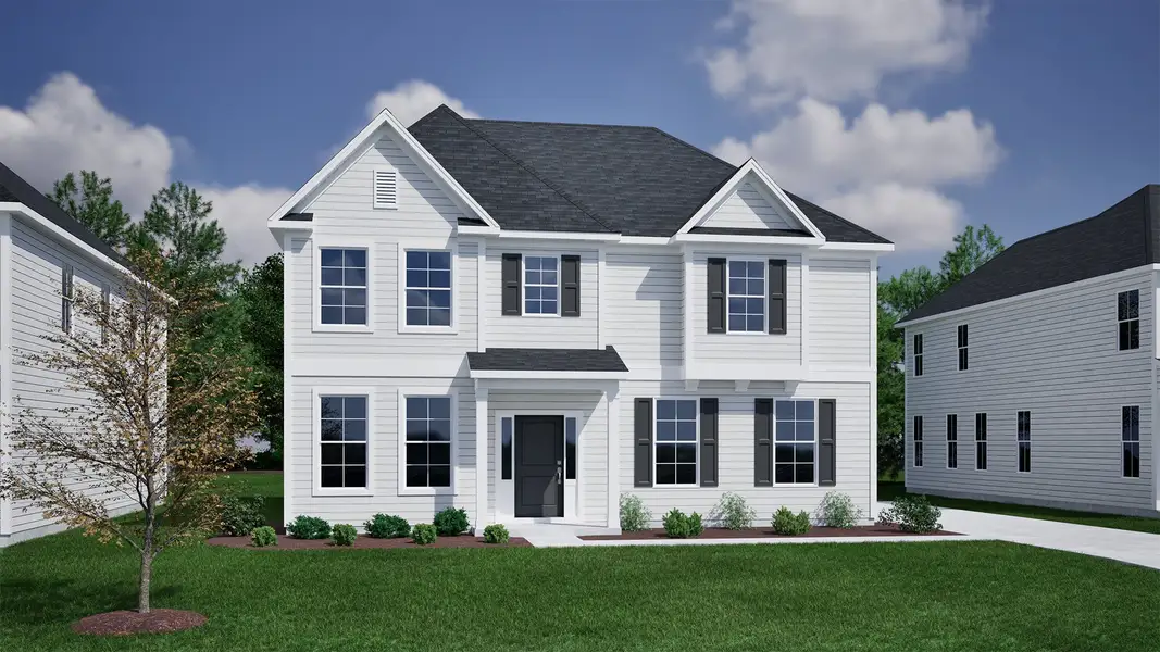 Representative exterior photo of a completed home built from the Keowee - Vanguard Collection by Mungo Homes in Hanes Lake, Winston-Salem, NC (Image 13).