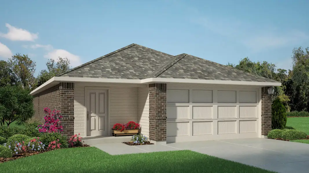 Representative exterior photo of a completed home built from the The Caribou by D.R. Horton in Pari Estates, Lubbock, TX (Image 2). Representative exterior photo of a completed home built from the The Caribou by D.R. Horton in Pari Estates, Lubbock, TX (Image 2).