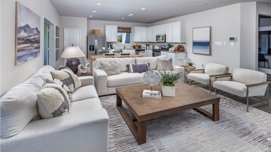 Family Room to Dining Area and Kitchen Family Room to Dining Area and Kitchen