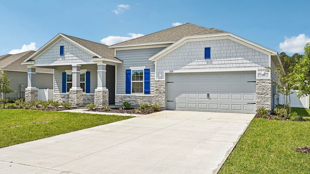 Representative exterior photo of a completed home built from the Melody by Maronda Homes in Winding River, St. Marys, GA (Image 2). Representative exterior photo of a completed home built from the Melody by Maronda Homes in Winding River, St. Marys, GA (Image 2).