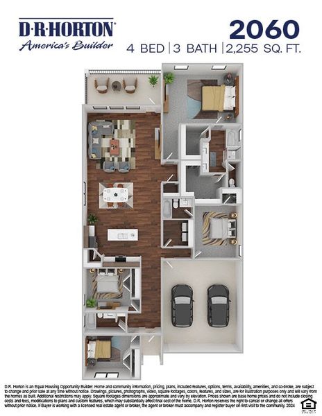 2D floor plan layout of this home in Hills of Westlake, Conroe, TX (Image 5).